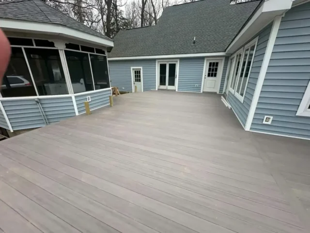 Composite deck between the house and the gazebo