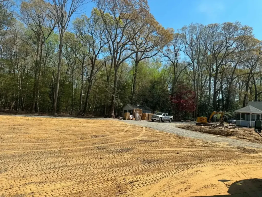 Cleared and graded lot ready for building