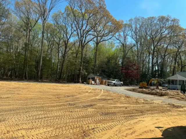 Cleared and graded lot ready for building