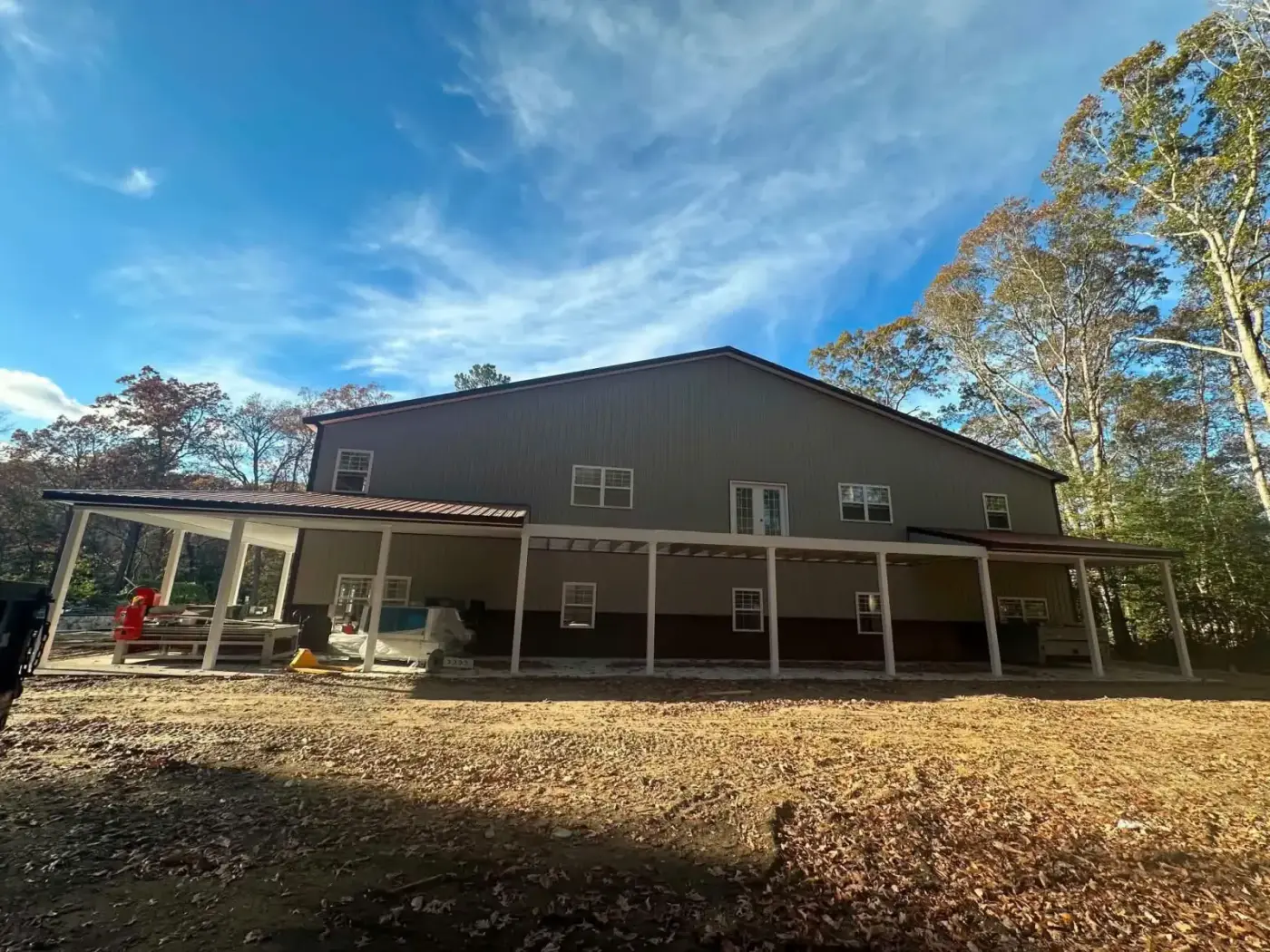 Pole building with a wraparound porch